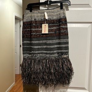 Anthropologie fringe skirt